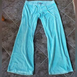 Vintage Y2K Juicy Couture Tiffany blue sweatpants track pants French Terry cloth